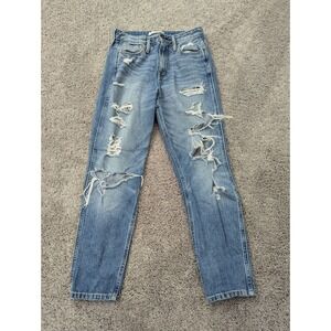 Abercrombie & Fitch Jeans Womens Size 2 26W Straight Denim Distressed‎ Blue